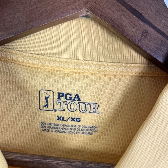 PGA TOUR Sunflower Yellow Polyester Performance Golf Polo Shirt Mens XL Stretch - Picture 4 of 7